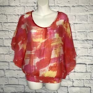 Pink Ruffled Sleeve Blouse